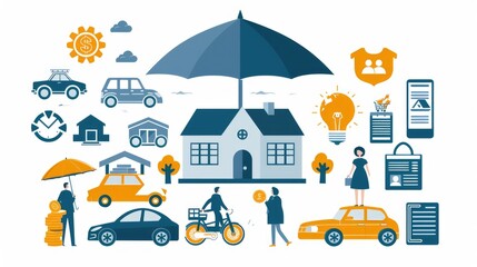 Obraz premium Concept of Policy Options and The variety and flexibility of insurance policies available to consumers.
