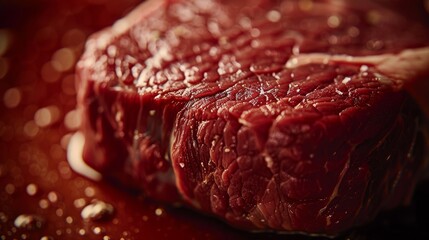 Studio-lit close-up of a raw arm chunk steak, focusing on the beautiful marbling and rich color, perfect for clear advertising