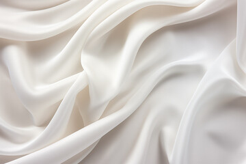 Luxurious Light Color Fabric Texture. White silk background. Generative AI