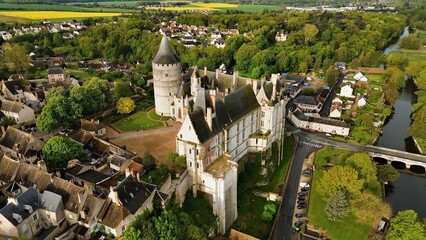 drone photo Châteaudun castle france Europe