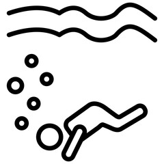 Free Diving Outline Icon