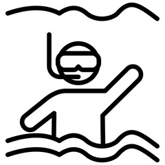Open Water Outline Icon