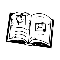 Latest hand drawn icon of a scrapbook 