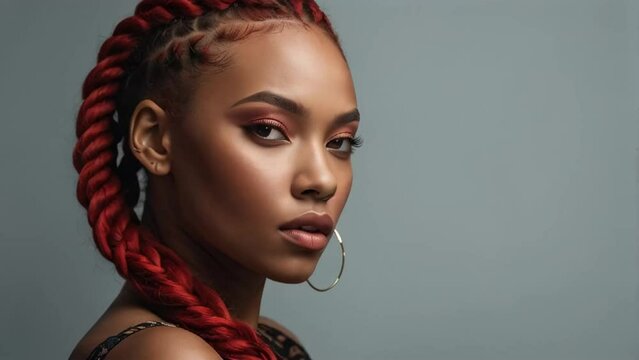 Portrait of a chic African American girl with dreadlocks