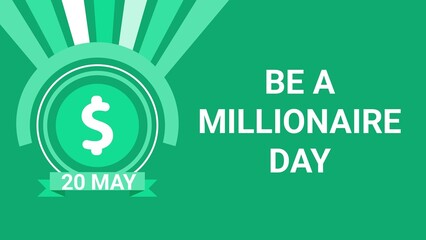 Be a Millionaire Day web banner design illustration 
