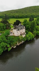 drone photo Treyne castle france Europe