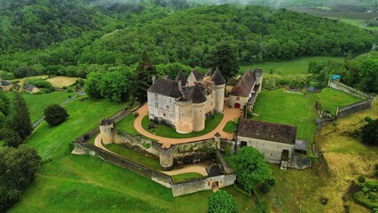 drone photo Fénelon castle France Europe