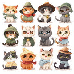 Fototapeta premium set of cartoon animals