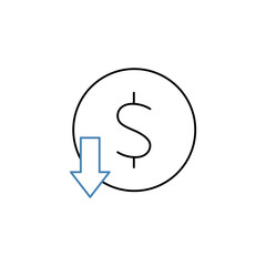 costless concept line icon. Simple element illustration. costless concept outline symbol design.