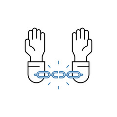 unchained concept line icon. Simple element illustration. unchained concept outline symbol design.