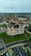 Obraz premium drone photo Niort dungeon France Europe