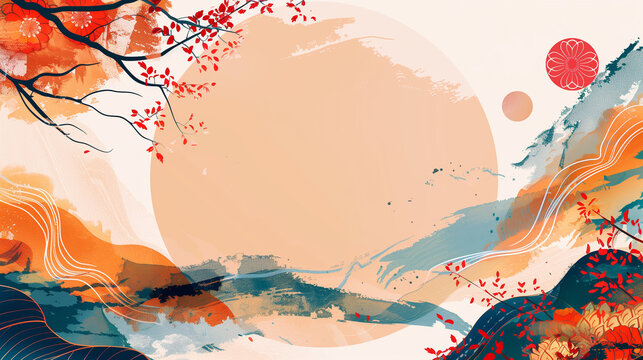 Colorful banner with room for personalized text, AI-generated.