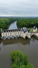 drone photo Chenonceaux castle France Europe