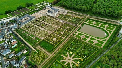 drone photo Villandry castle france Europe