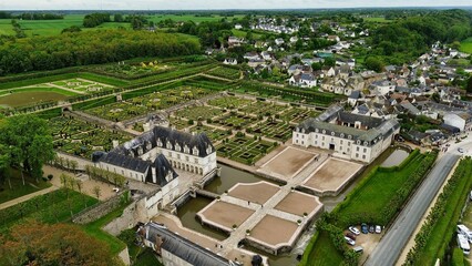 drone photo Villandry castle france Europe