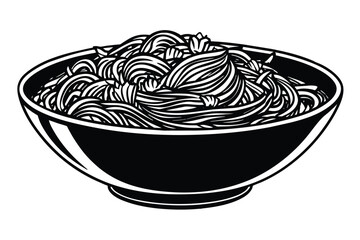 Hand drawn bowl of noodles vector design