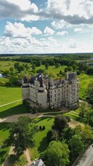 drone photo Brissac castle france Europe