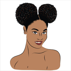 afro buffs woman vector