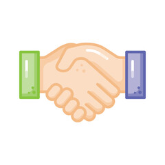 Hand shaking denoting contract icon in trendy style, ready to use vector