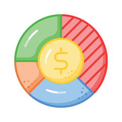 Business analysis icon in trendy style, isolated on white background