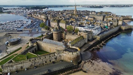 drone photo Saint-Malo castle France Europe