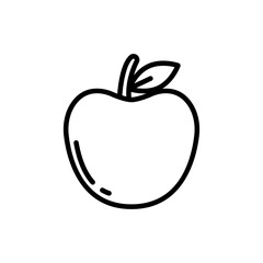 Apple line icon. Fruit icon. Apple icon isolated on white background. Transparent background, minimalist symbol. Vector images