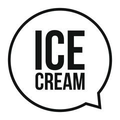 Ice Cream speech bubble sign