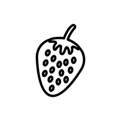 Strawberry line icon. Fruit icon. Strawberry icon isolated on white background. Transparent background, minimalist symbol. Vector images