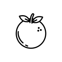 Orange line icon. Fruit icon. Orange icon isolated on white background. Transparent background, minimalist symbol. Vector images