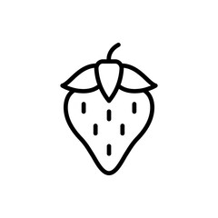 Strawberry line icon. Fruit icon. Strawberry icon isolated on white background. Transparent background, minimalist symbol. Vector images