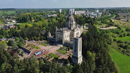 drone photo Saint Theresa basilica Lisieux France Europe