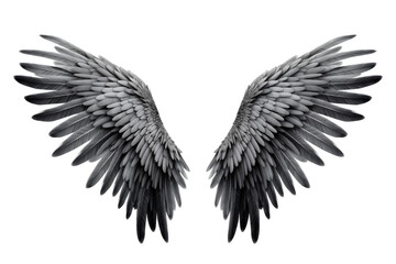 Dance of Shadows: A Duet of Black and White Wings. On a White or Clear Surface PNG Transparent Background.