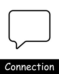 Connection set icon. Chat, phone, call, communication, video camera, antenna, network, globe, Internet, website, WWW, window, link, share icon, microphone. Internet communication concept.
