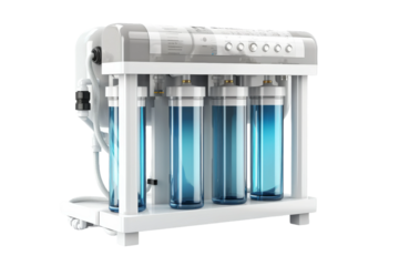 The Three Blue Guardians of Clean Water. On a White or Clear Surface PNG Transparent Background.