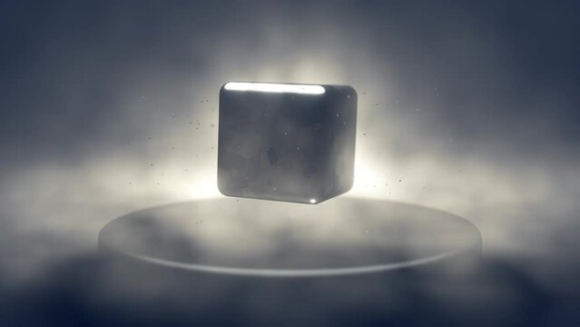 Superconductor material cooled with liquid nitrogen levitating above magnetic plate. Superconductivity magnetic levitation and Meissner effect