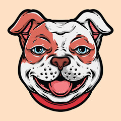cute pitbull head vector logo