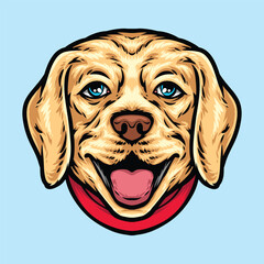 smiling labrador head vector logo