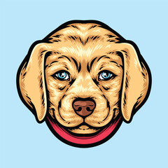 cute labrador head vector logo