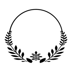 Hand drawn floral wreath frame