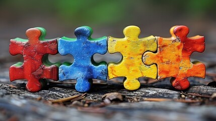 A collection of vibrant puzzle pieces scattered on the floor, forming a vivid and diverse mosaic