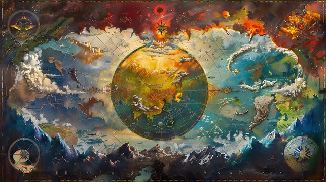 High fantasy maps ,abstract background