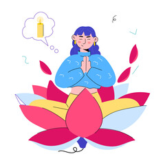 Check this doodle mini illustration of lotus position yoga 