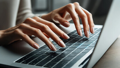 person typing on a laptop
