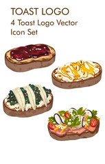 Toast logo vector Icon set