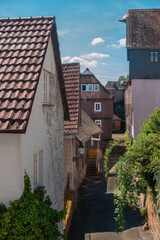 Alte Häuser in der Altstadt Oberstadt, enge Gassen