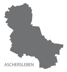 Obraz premium Aschersleben German city map grey illustration silhouette shape