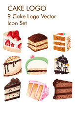 Cake logo vector Icon set