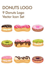 Donuts logo vector Icon set