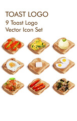 Toast logo vector Icon set
