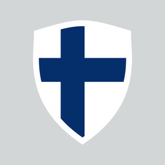 Finland Flag in Shield Shape Frame